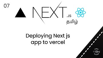 Deploying Next JS app to vercel explained in Tamil  | Next JS Tamil Beginner tutorial