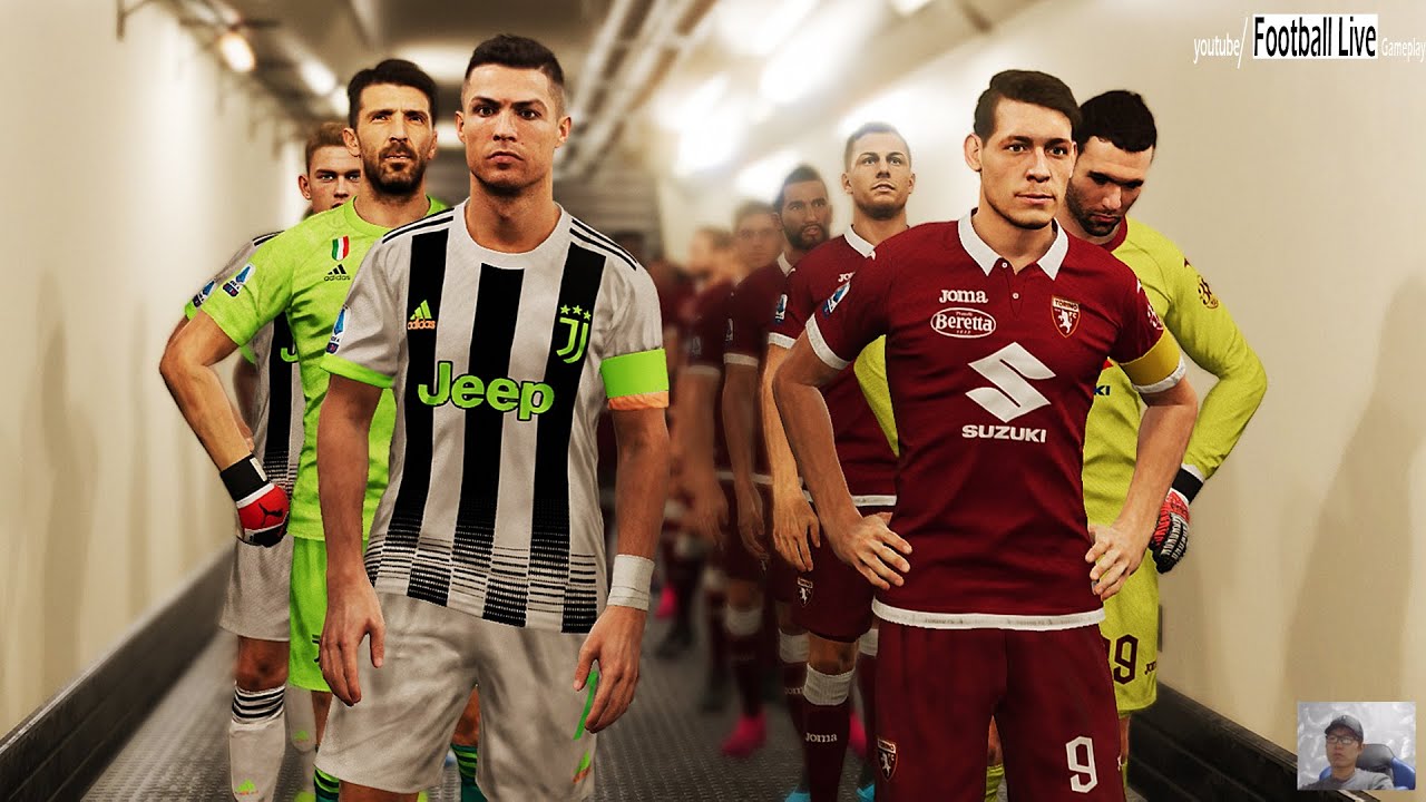 Pes 2020 Torino Vs Juventus New Fourth Kit From Juventus Cronaldo Scored 2 Goals Gameplay