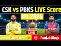 🔴 Live PBKS vs CSK match 07 today ipl 2026 | Live match today | live scorecard