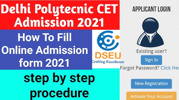 How To Fill Delhi Polytechnic CET admission form 2021 | Dseu Admission form 2021