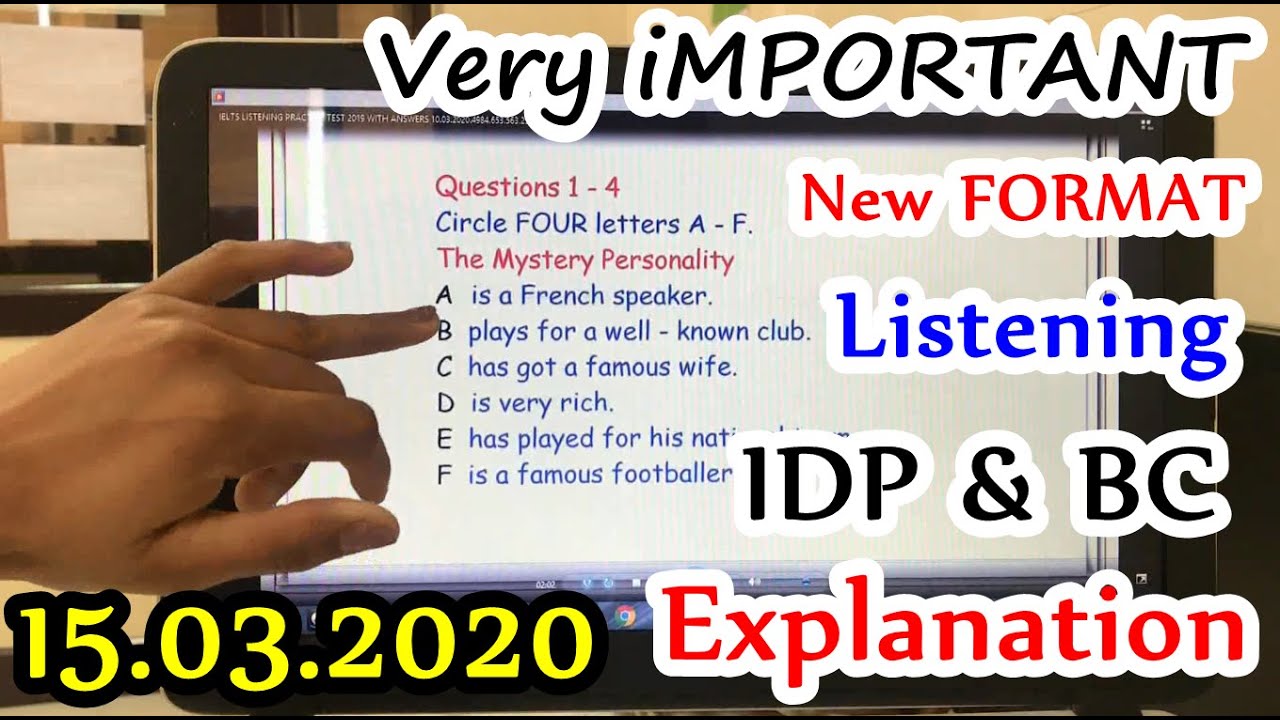 IELTS LISTENING PRACTICE TEST 2020 WITH ANSWERS & EXPLANATION ( PART - 1 )