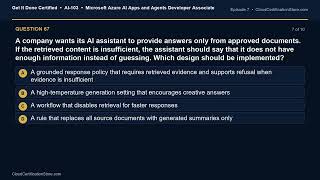 AI-103 | Microsoft Azure AI Apps and Agents Developer Associate | Exam Q&A | Episode 7 (Q61-70)
