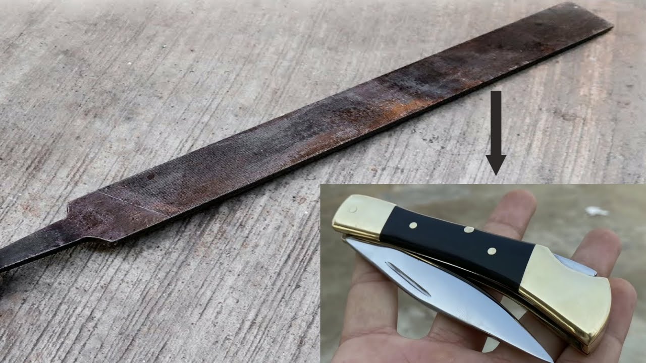 Rusted FILE into Beautiful POCKET KNIFE YouTube