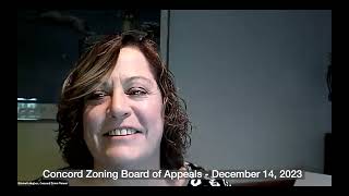 Concord Zoning Board of Appeals   December 14, 2023