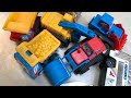 excavator toy car, cement truck, bulldozer, coal truck, double-decker bus