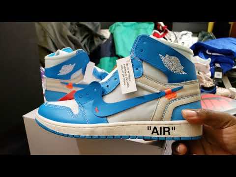 NEW OFF WHITE X AIR JORDAN RETRO 1 OG 'UNC' RETAIL REVIEW