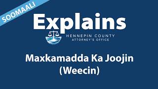 Details HCAO Explains:  Maxkamada Ka Joojin - Weecin (Diversion) Update