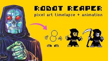 Making ‘Robot Reaper’ as a Neo Geo Pocket sprite | Pixel Art Timelapse