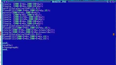 Код программы вывода ракеты в pascal