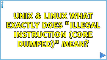 Unix & Linux: What exactly does "Illegal instruction (core dumped)" mean?