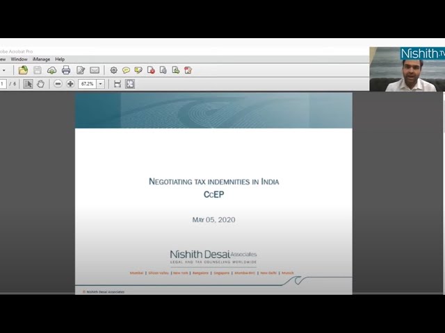NDA cCep (May5SII) - International tax - Negotiating tax indemnities in PE/M&A deals in India