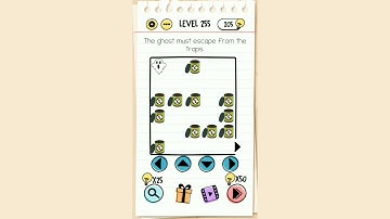 Brain Test Level 255 || The ghost must escape from the traps walkthrough.