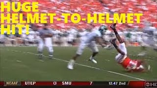 [Original Post] Warrick's Huge Helmet-To-Helmet Hit On Kyle Jefferson Msu Mich Helmets 2