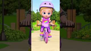 Brave Bora Riding a Bike 🚲 #bebefinn #shorts #kidssong