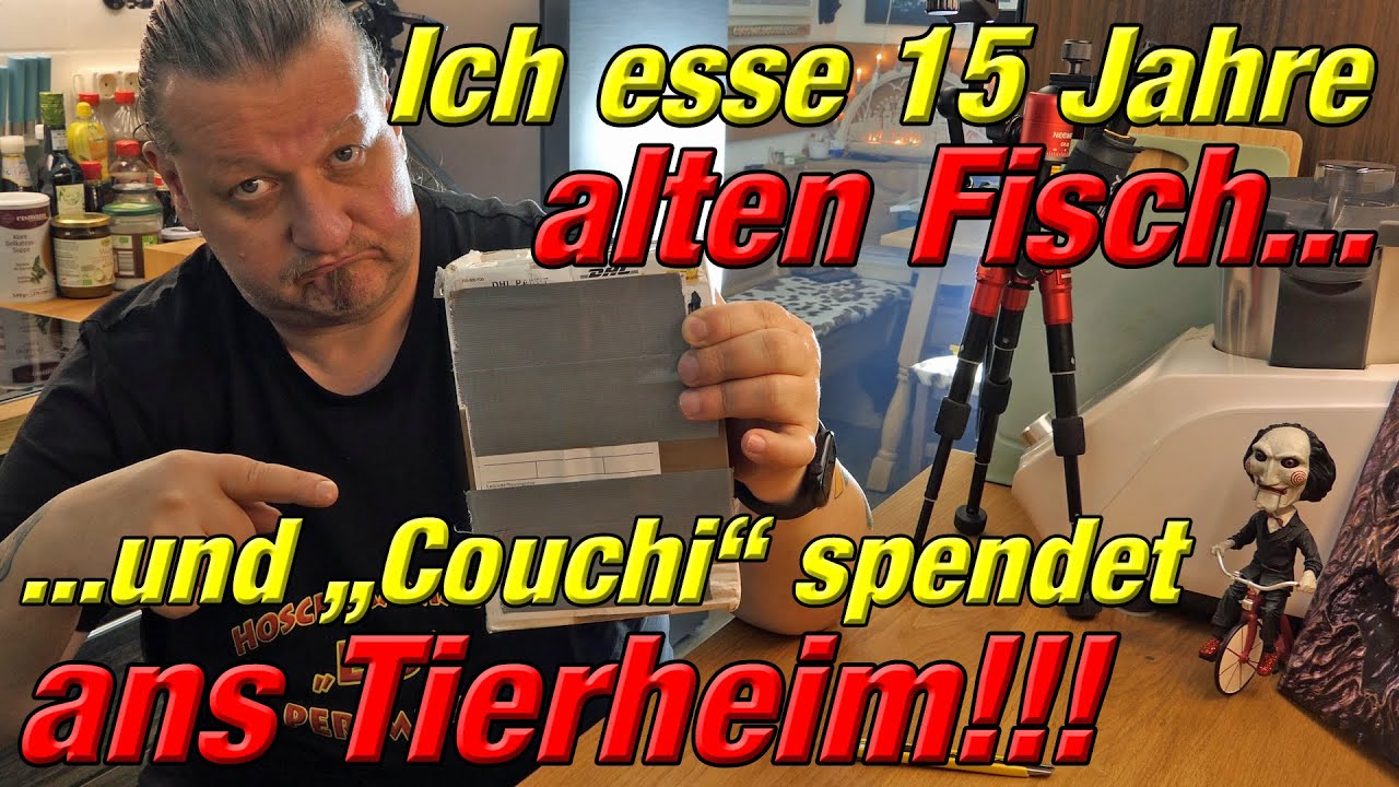 Fisch 15 Jahre alt essen | Couchi spendet dem Tierheim Geld | Abgelaufenes Essen 