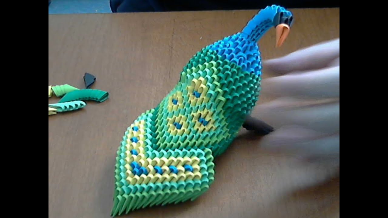 How to make 3d origami peacock part 2 YouTube
