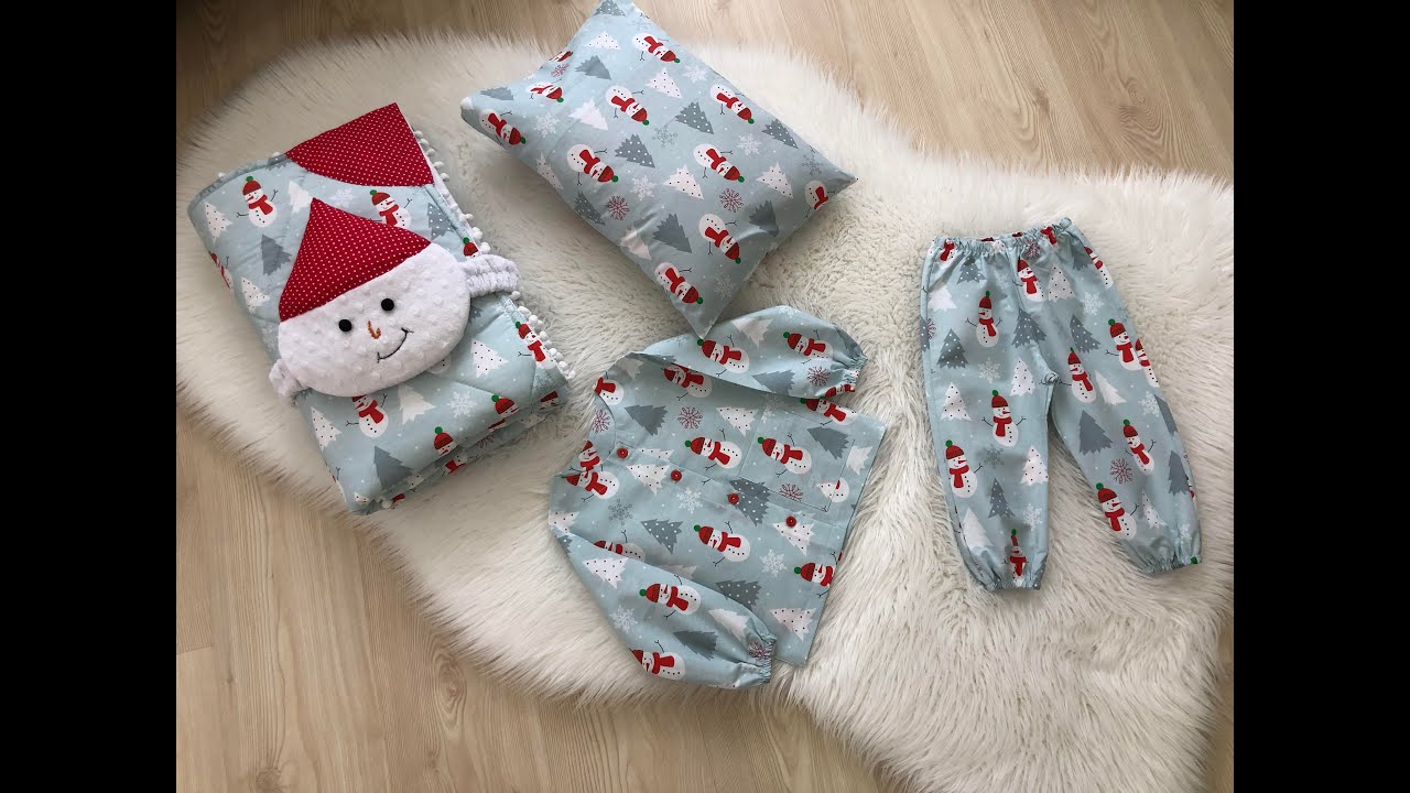 Snowman Patterned Babynest Quilt and Pajamas | Kardan Adam Desenli Kundak Yorgan (PART 2)