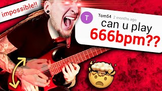 666BPM METAL GUITAR SOLO | YouTube Comment CHALLENGES!