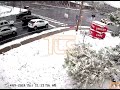 Surveillance video accident - truck nearly flips
