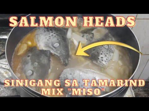 1½ KG SALMON HEADS SINIGANG SA SAMPALOK MIX "MISO" BY MANNIE'S VERSION.