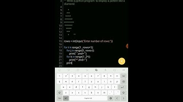Python program to display a pattern like a diamond with odd number of asterisks.