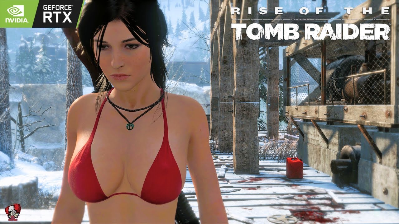 Lara bikini top and shorts rise of the tomb raider 2023 youtube