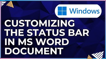 How To Customize the Status Bar In a Microsoft Word Document-For Windows Computers