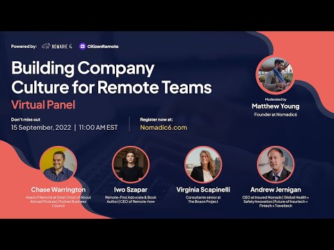Building Company Culture for Remote Teams - YouTube