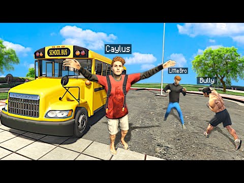 Going Back To SCHOOL w/ Little Brother In GTA 5 Roleplay..