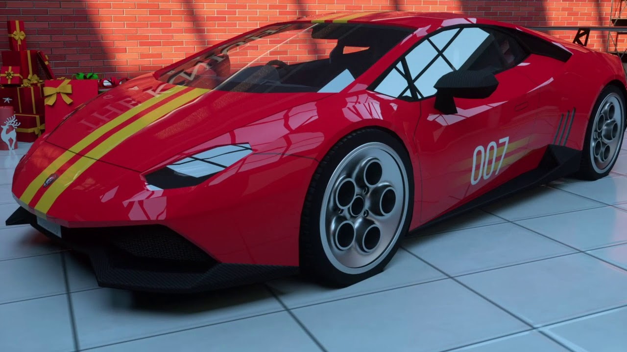 Modern car Drive parking 3d . Lamborghini Addition