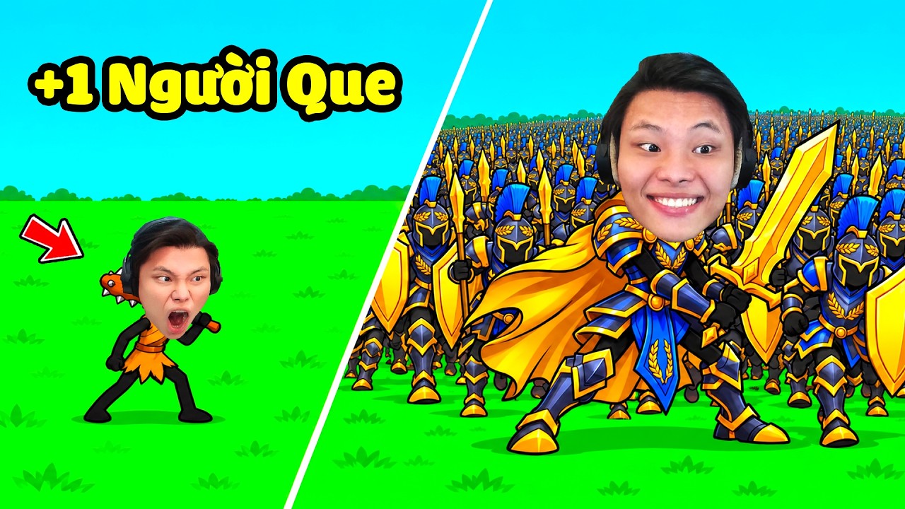 [ROBLOX] Mỗi Giây +1 Người Que Animation✏️😜JayGray Chiến Tranh Đội Quân Stickman Siêu Mạnh