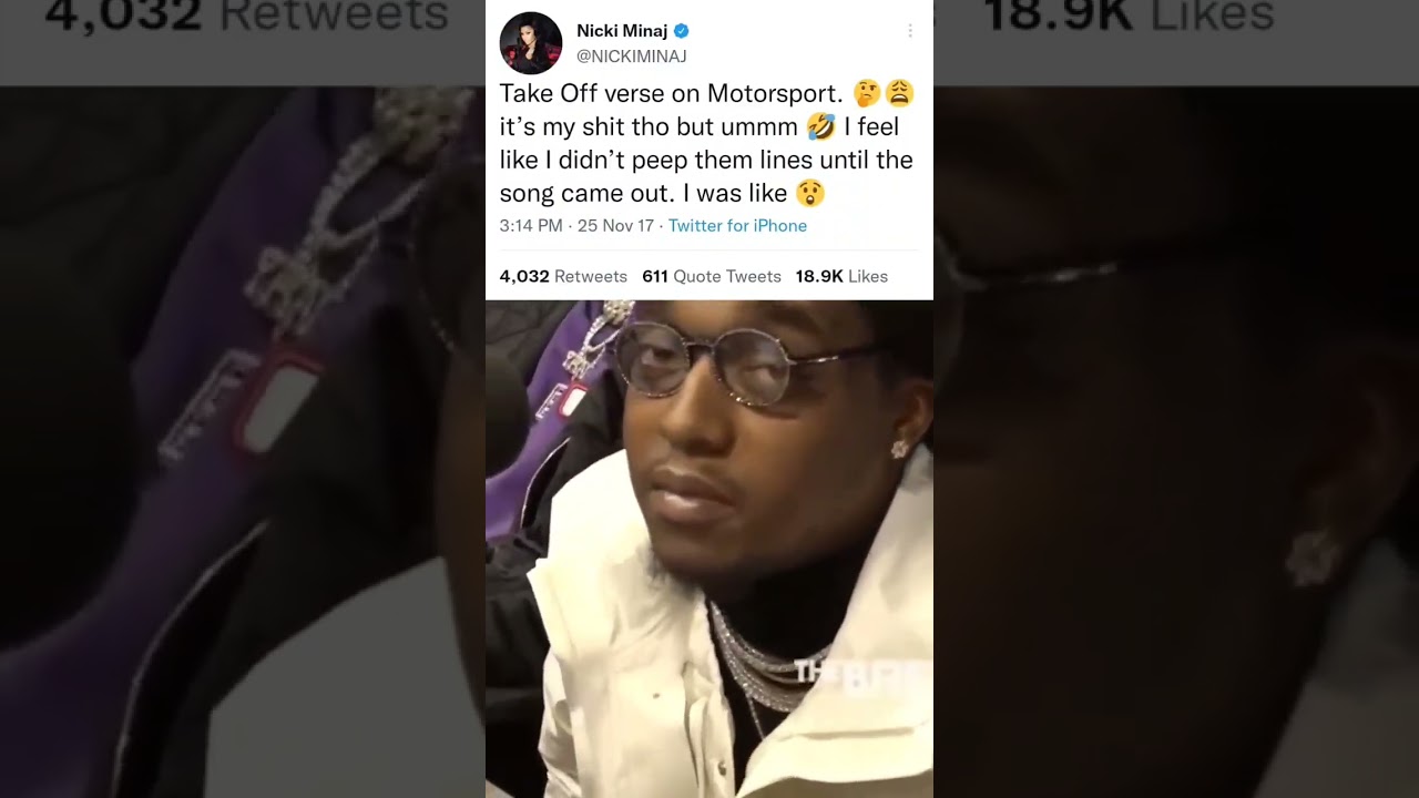 Takeoff says Nicki was cappin' about not knowing he was talking about her in MotorSport 