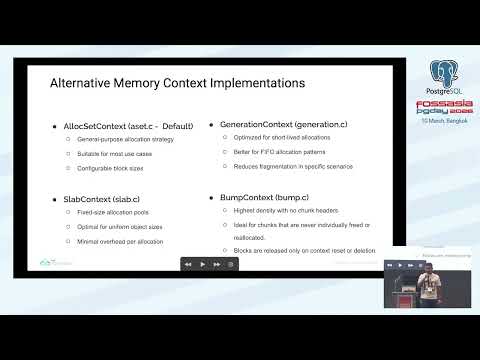 Memory Context is King: Why PostgreSQL Ditches malloc/free, Vaibhav Dalvi, #FOSSASIA Summit 2026