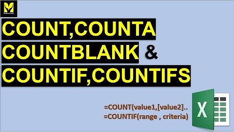how to use COUNT, COUNTA, COUNTBLANK, COUNTIF, COUNTIFS Functions in excel 2022 | myonlinecode