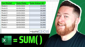 Microsoft Excel SUM function Example in UNDER 60 SECONDS!