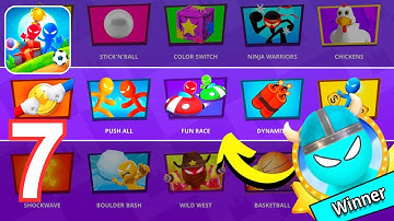 Stickman Party 1 2 3 4 Players MiniGames- Gameplay Walkthrough (IOS & Android) Part 7 (Fun Race)