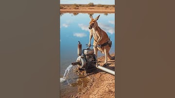 The kangaroo saved the date palm plant from drying out by watering it 😭#ai #tree #save #kangaroo