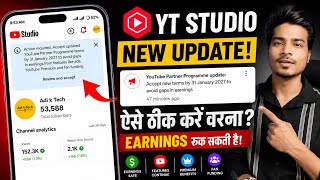 Action required: Accept updated YouTube Partner Programme terms by 31 January 2027  in youtube 