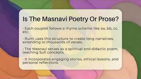 Is The Masnavi Poetry Or Prose? - The Prose Path