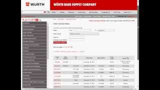 Würth Baer Supply Website Order List and Status Screen How-To screenshot 2