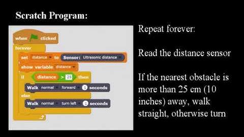 Vorpal Hexapod Scratch Example: Ultrasonic Rangefinder Sensor