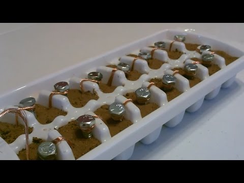 घर का बना बैटरी! - DIY "अर्थ बैटरी" - पॉवर्स क्लॉक/घड़ियाँ/कैल्क्स/एलईडी लाइट्स ....