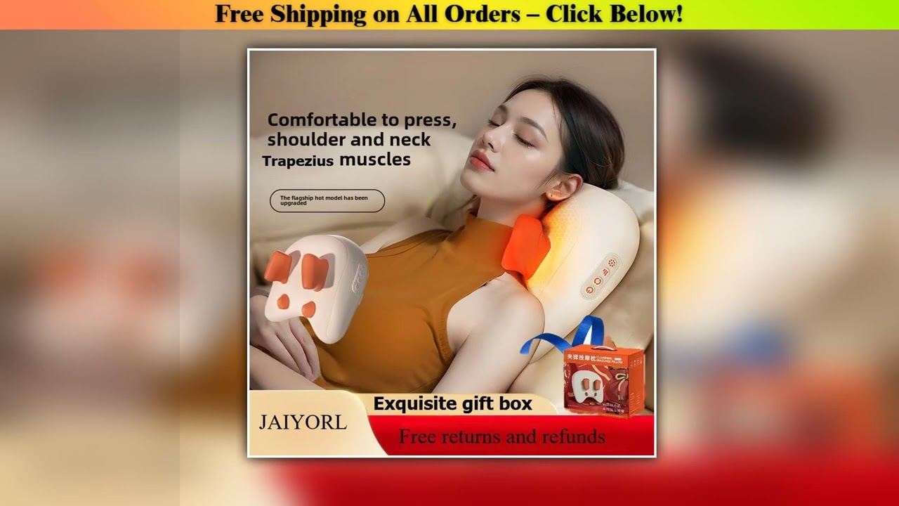 Trapezius Electric Massage Pillow For Neck and Shoulder Wireless Car And Home Massager Heat Waist