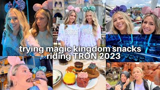 Trying Magic Kingdom Snacks 🏰 🥨🍿 and TRON for the First Time! 🍗🍦🍭