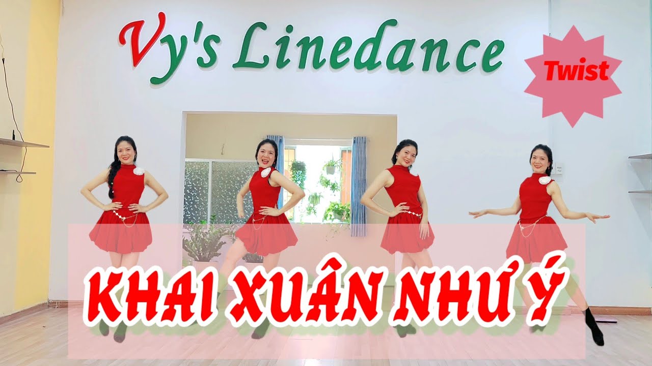 [Xuân 2026] Khai Xuân Như Ý Line Dance l Bài Hướng Dẫn Dưới Video #vylinedance #xuan #tet 