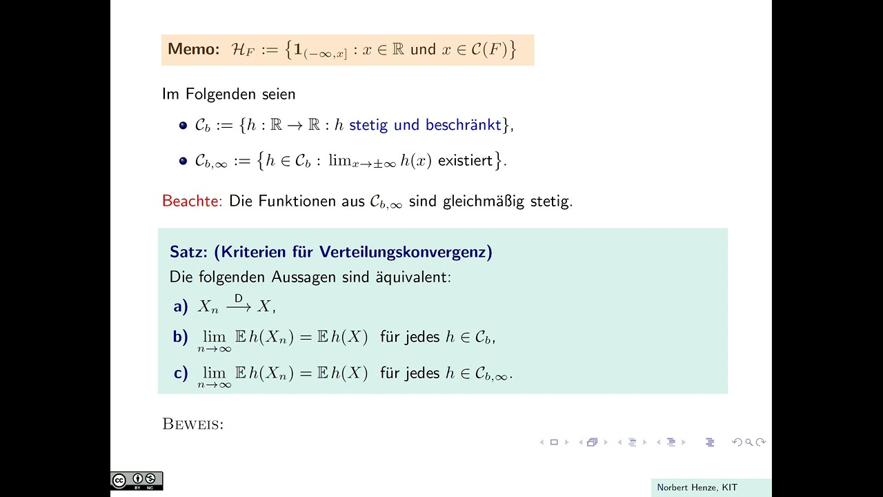 Verteilungskonvergenz 4 (äquivalente Kriterien)