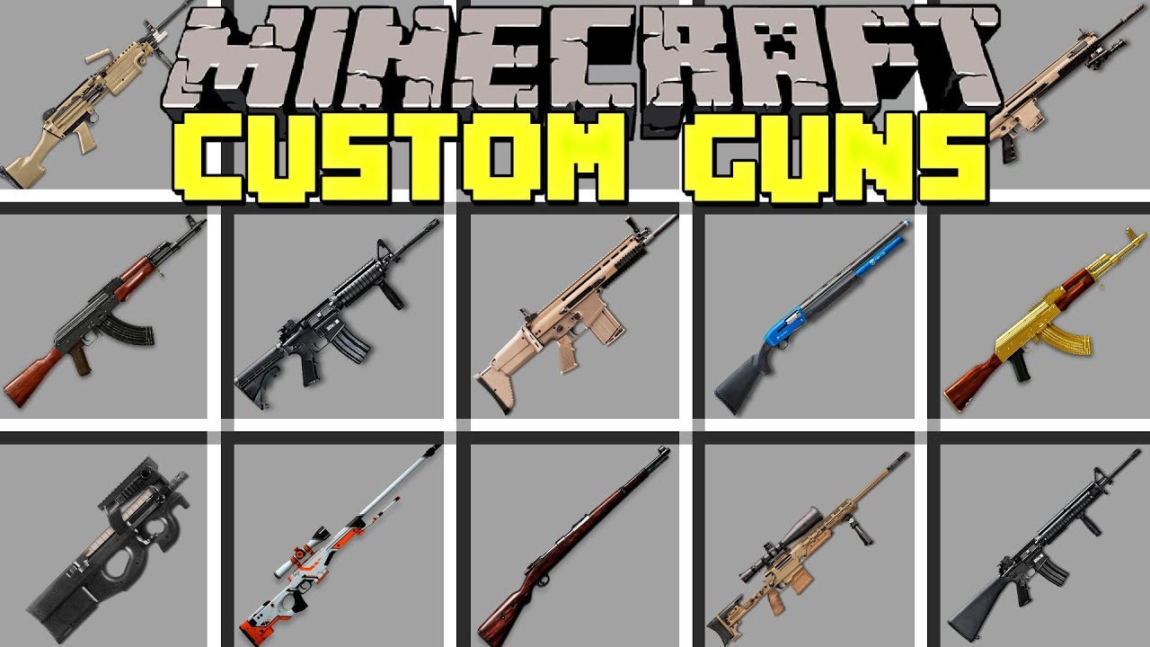 Minecraft CUSTOM GUNS MOD l CRAFT 100+ NEW WEAPONS TO FIGHT ZOMBIES! l