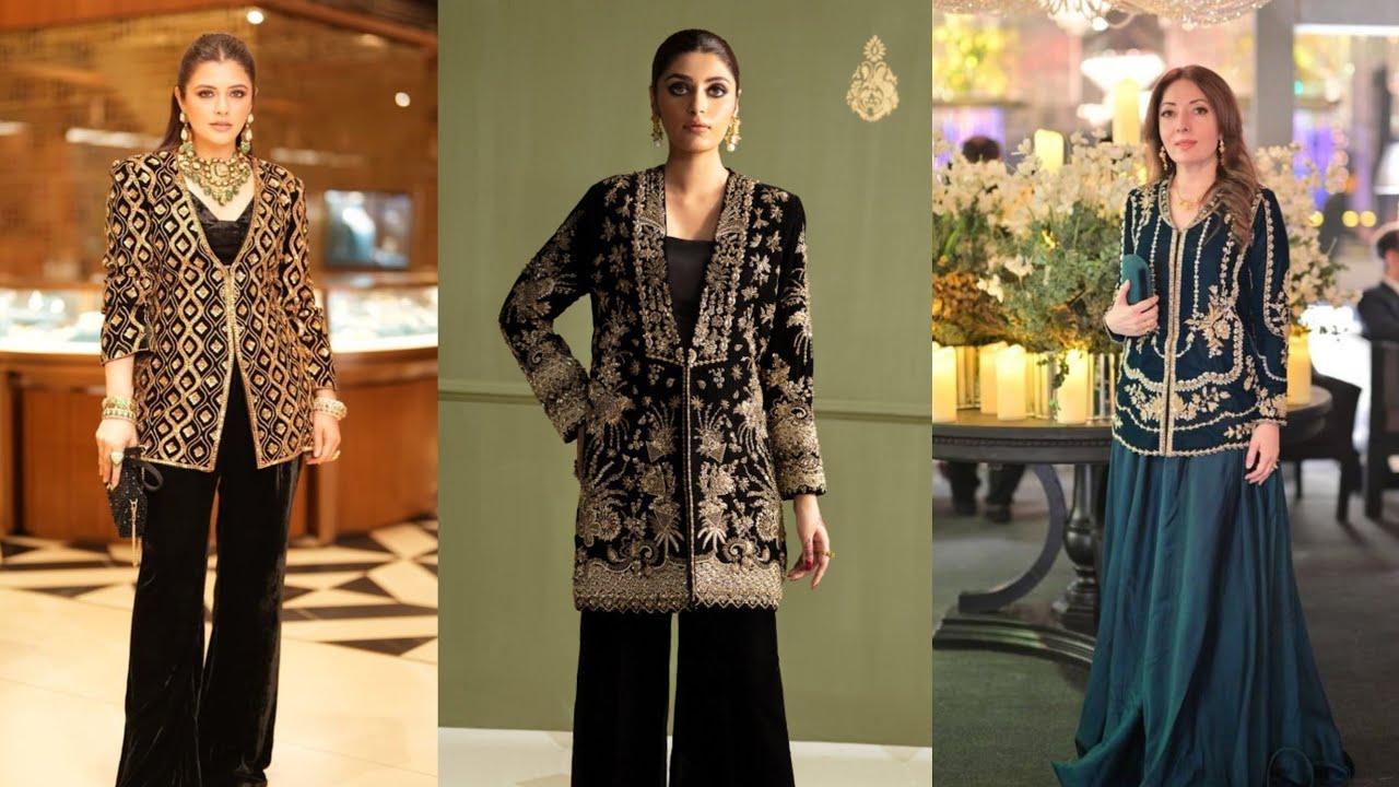 Embroidery Velvet Jacket Dress Designs 2026|| Koti Style Party Wear Jackets | Winter Fashion Ideas 