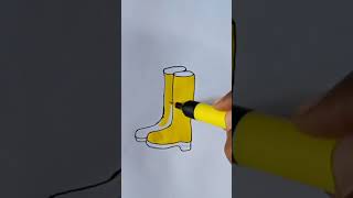 #Easy Rain 🌧️ Boots drawing #shortsfeed