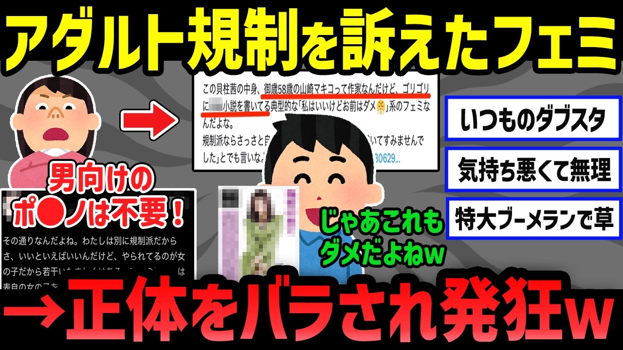アダルト規制を訴えるフェミたち。その正体にX民ドン引き…